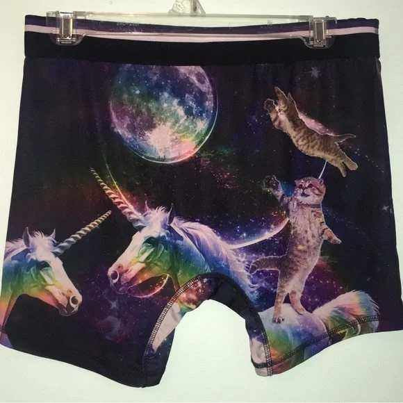 Top Drawer Space Cat Unicorn Tie Dye Boxer Briefs Sz Medium - Picture 2 of 5